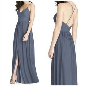 DESSY COLLECTION Spaghetti Strap A-Line Gown